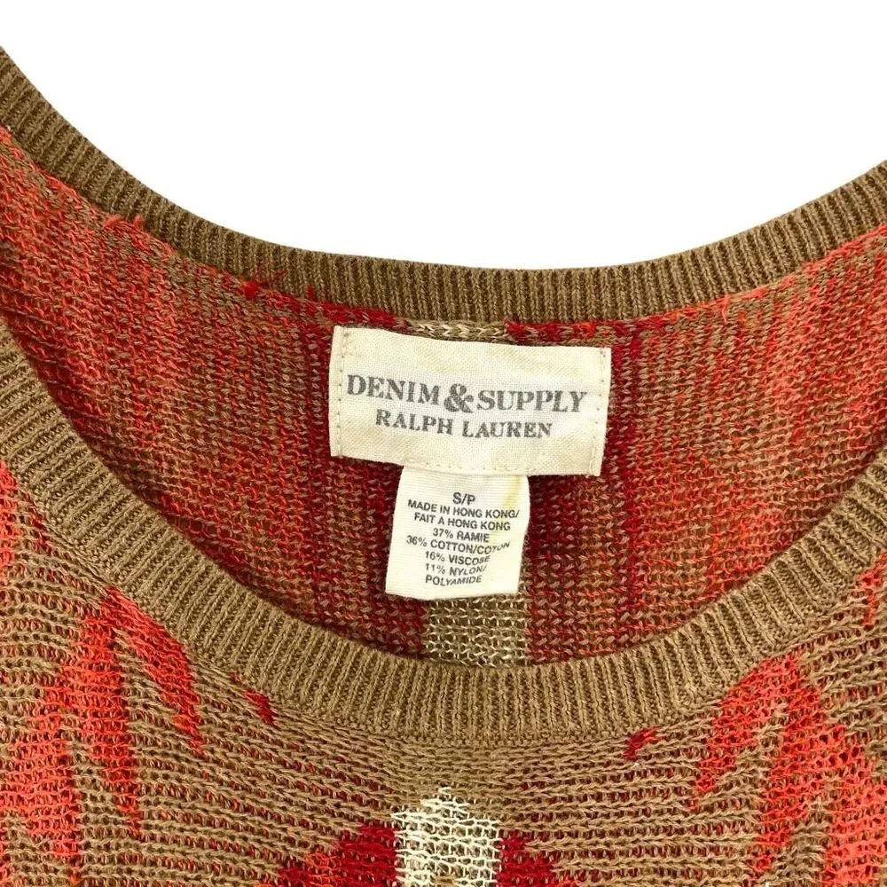 Denim & Supply Ralph Lauren aztec western geometric print sweater top Size S box - Picture 4 of 7